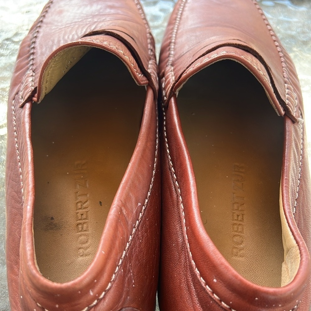 Robert Zur Sven Men’s Leather Penny Loafers Driving Moccasins Brown Size 11.5M - Picture 8 of 12